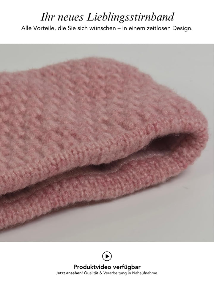 Baesics Stirnband Rosa für Damen & Herren – warme & elastische Unisex Ohrenwärmer mit Fleecefutter -