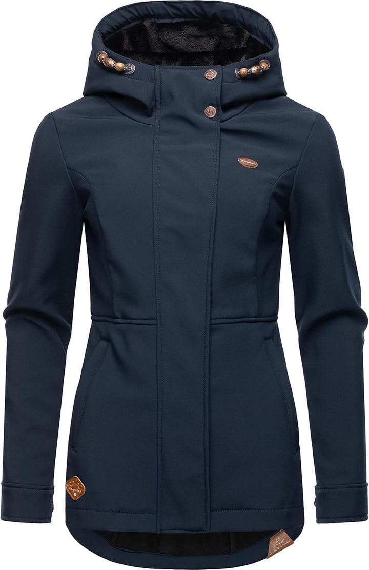 Ragwear Damen Sotfshelljacke Übergangsjacke mit Teddyfleece-Kapuze Yba Intl XS-6XL 5XL Navy22, 5XL N