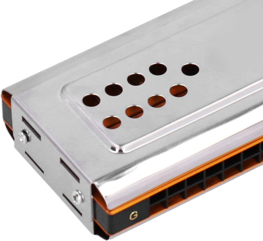 24 Löcher C & G Key Doppelseitige Mundharmonika, Tremolo Mundharmonika mit Box Musikinstrument für A
