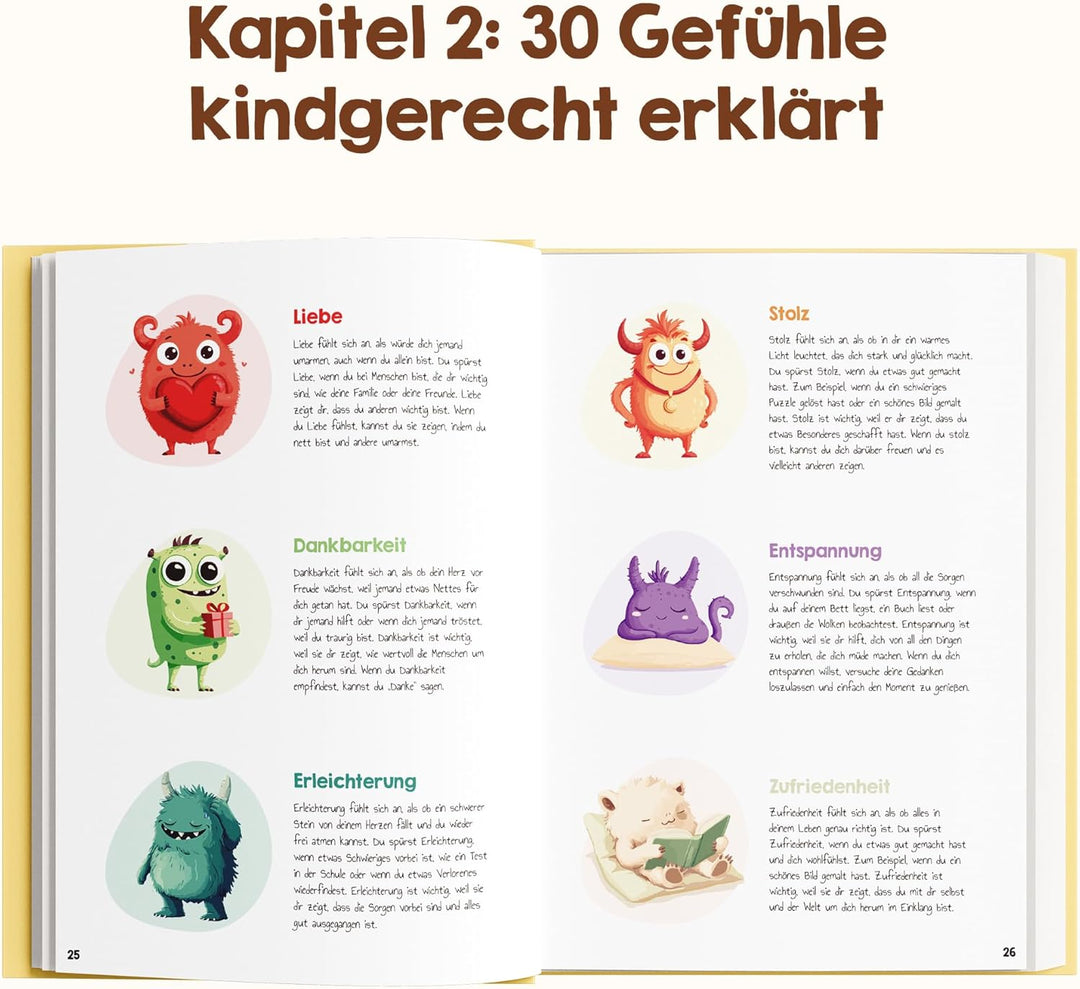 Edubini Gefühlstagebuch Kinder [6-12 Jahre] - Tagebuch Mädchen & Jungs - Gefühle Buch für Umgang mit