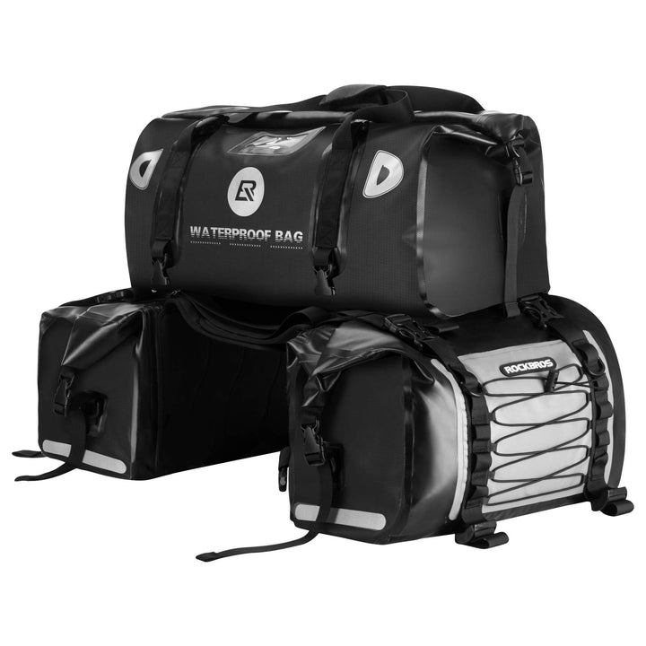 ROCKBROS Motorrad 62L Gepäckträgertaschen + 55L Gepäckrolle 100% Wasserdicht Motorradtaschen PVC Dop