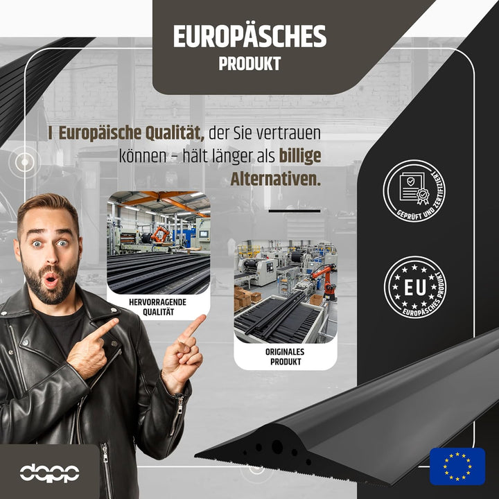 DQ-PP GARAGENTOR DICHTUNG | 4m | 15mm x 80mm | inkl. Montagekleber | schwarz | Bodenabdichtung aus E