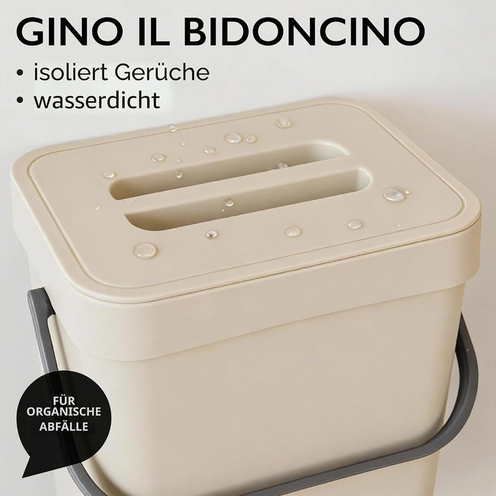 PERFETTO Mülleimer/organischer Abfall zum Aufhängen – Gino – 5 l – Eis