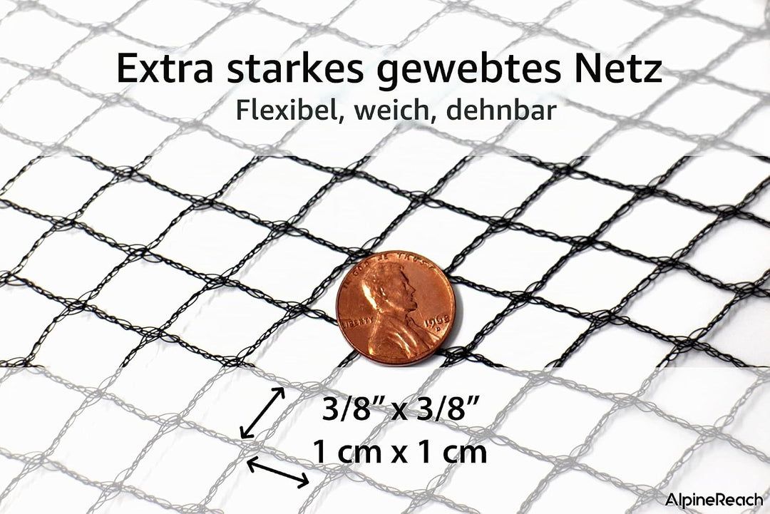 AlpineReach 2m x 3m Teichnetz Feinmaschig (10x10mm) Extra Stark Gewebtes Netz, Vogelschutznetz, Voge