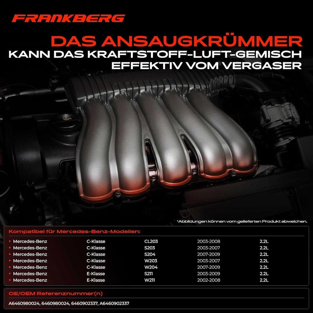 Ansaugkrümmer mit Dichtung für C200 C220 E200 E220 W203 W204 S203 W211 S211 2.2L 2002-2011 646090233
