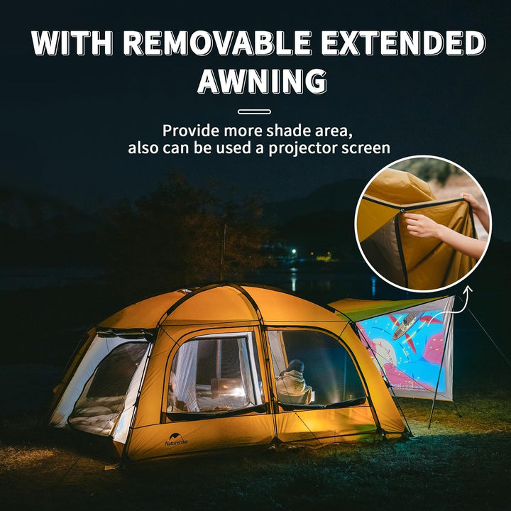 Naturehike Campingzelt 2-4 & 3-6 Personen Thermozelt Hot Tent mit Herdwagenheber PU3000mm UPF50+ mit