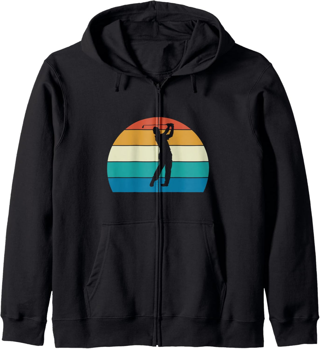 Golfing Gift Retro Vintage Golf Striped Sunset Kapuzenjacke