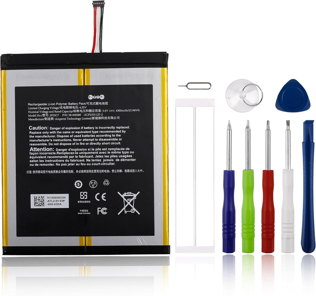SwarKing Ersatz Akku Kompatibel mit HD 10.1 9th,M2V3R5,58-000280,2955C7 with Toolkit