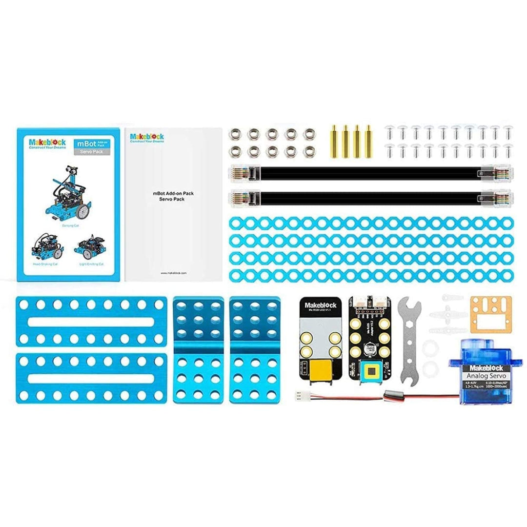 Makeblock mBot Zusatzpaket, Add-on Pack Servo Pack, Roboter 3-in-1 Erweiterungsset, 3 Katzen 3 Forme