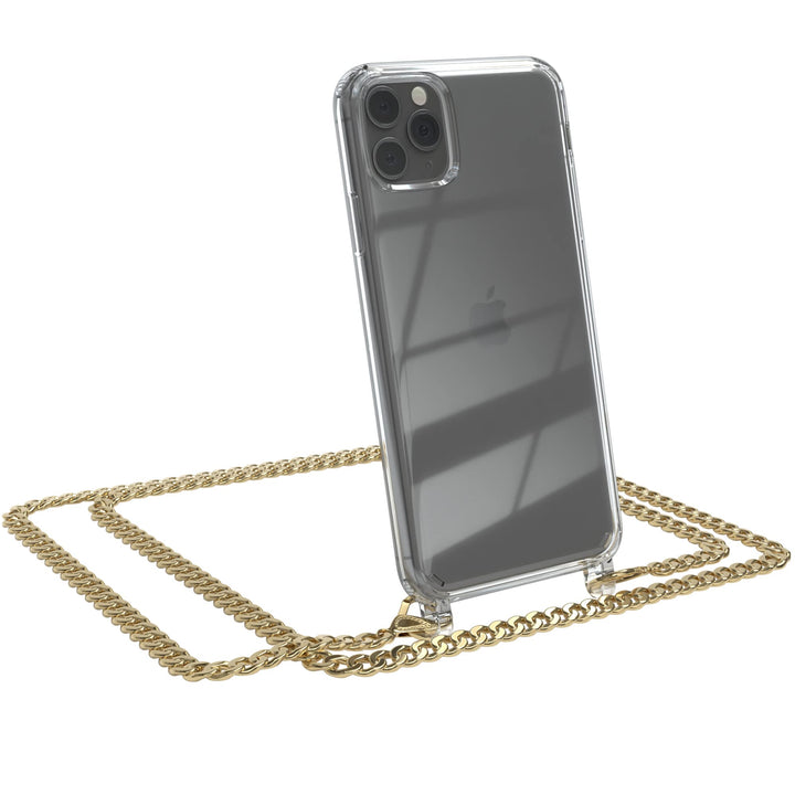 EAZY CASE Handykette kompatibel mit iPhone 11 Pro Max Handyhülle mit Metall Umhängeband und Ersatz K