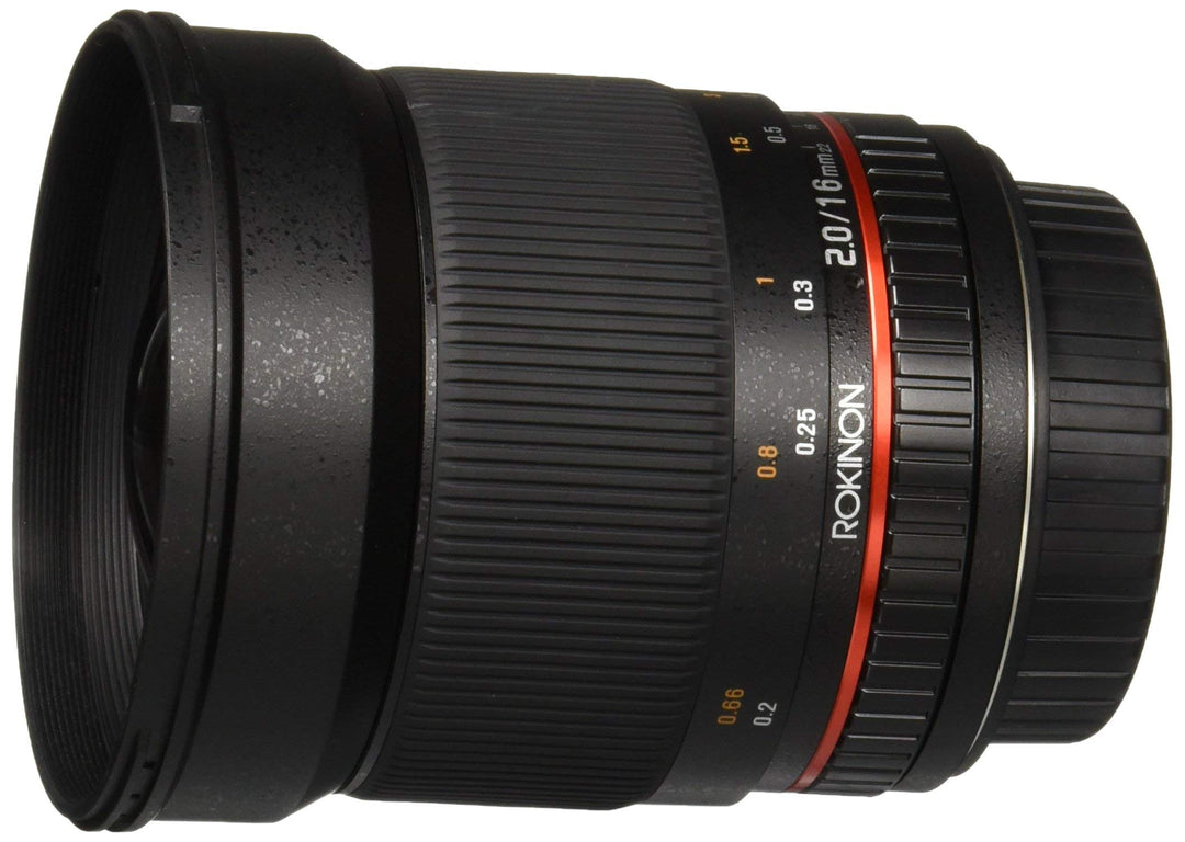 Rokinon 16M-C 16mm f/2.0 asphärisches Weitwinkelobjektiv für Canon EF Kameras Canon EOS, Canon EF-S