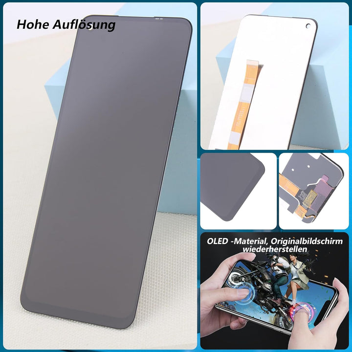 RongZy Kompatibel mit Oppo A74 5G/A54 5G/A93 5G Ersatz Bildschirm LCD Display und Touchscreen-Digiti
