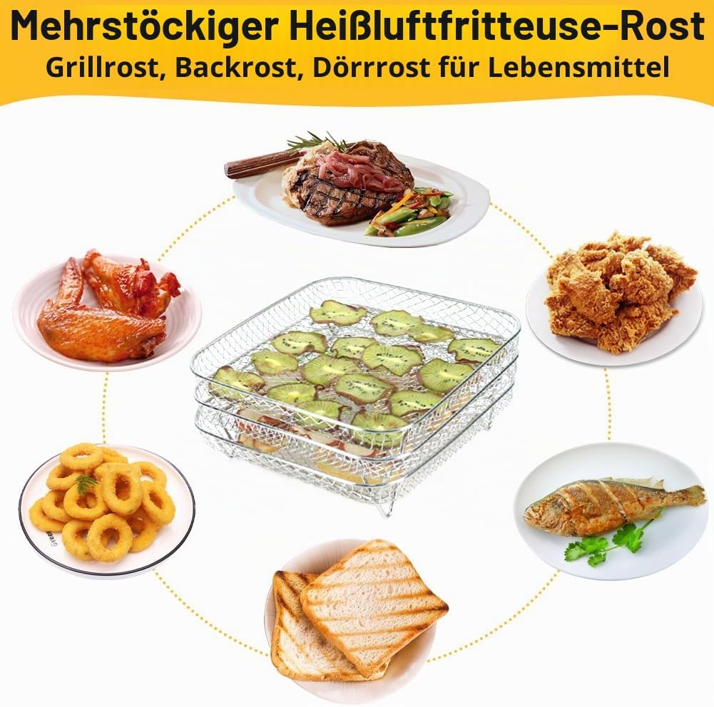YQL Airfryer Zubehör Grosse für COSORI Turbo Tower Pro Smart 10,8L/Russell Hobbs XXL 8L, 20cm (Diago