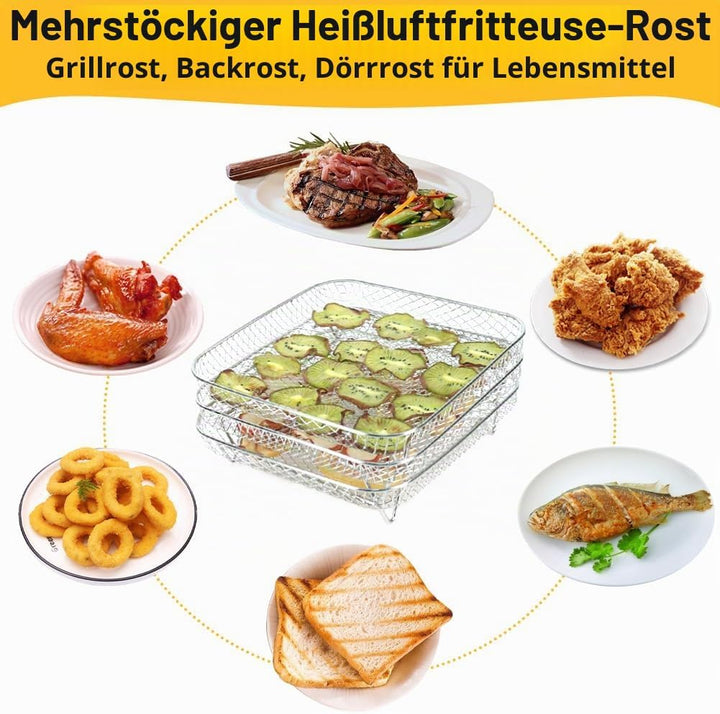 YQL Airfryer Zubehör Grosse für COSORI Turbo Tower Pro Smart 10,8L/Russell Hobbs XXL 8L, 20cm (Diago