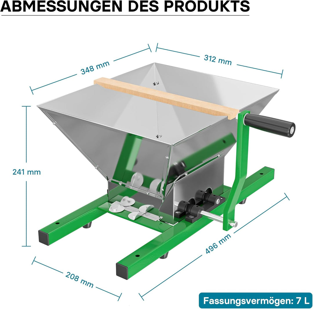 Wiltec Obstpresse 18l inkl Presstuch und Obstmühle 7l zur Maischeherstellung