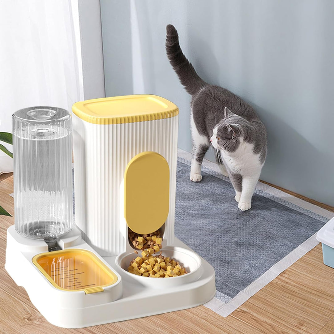 Automatischer Futterspender für Katzen, 2-in-1 Futterstation für Haustiere, Trockenfutterspender mit