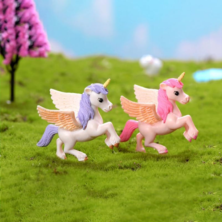 jojofuny 6st Pegasus-Einhorn Harz Mini Kleine Einhorn-skulptur Einhorn-Party Begünstigt Einhorn Kuch