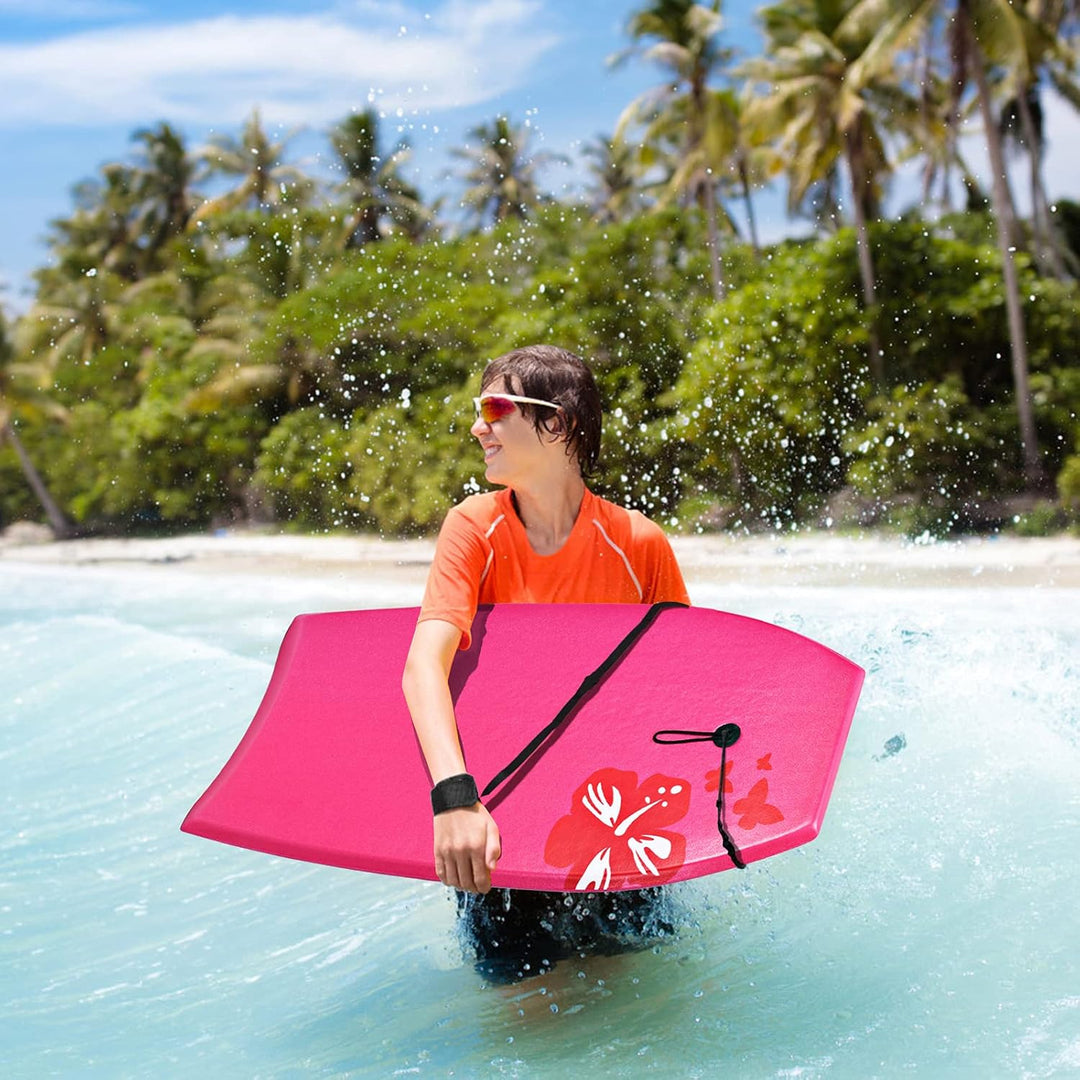 RELAX4LIFE Schwimmbrett tragbar, Schwimmboard mit Halteleine, Rutschfestes Surfbrett für Kinder & Er