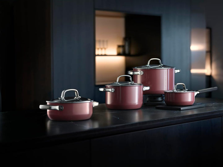 WMF Fusiontec Mineral Topfset Induktion 3-teilig, Kochtopf Set mit Glasdeckel, High-Tech Keramik, ba