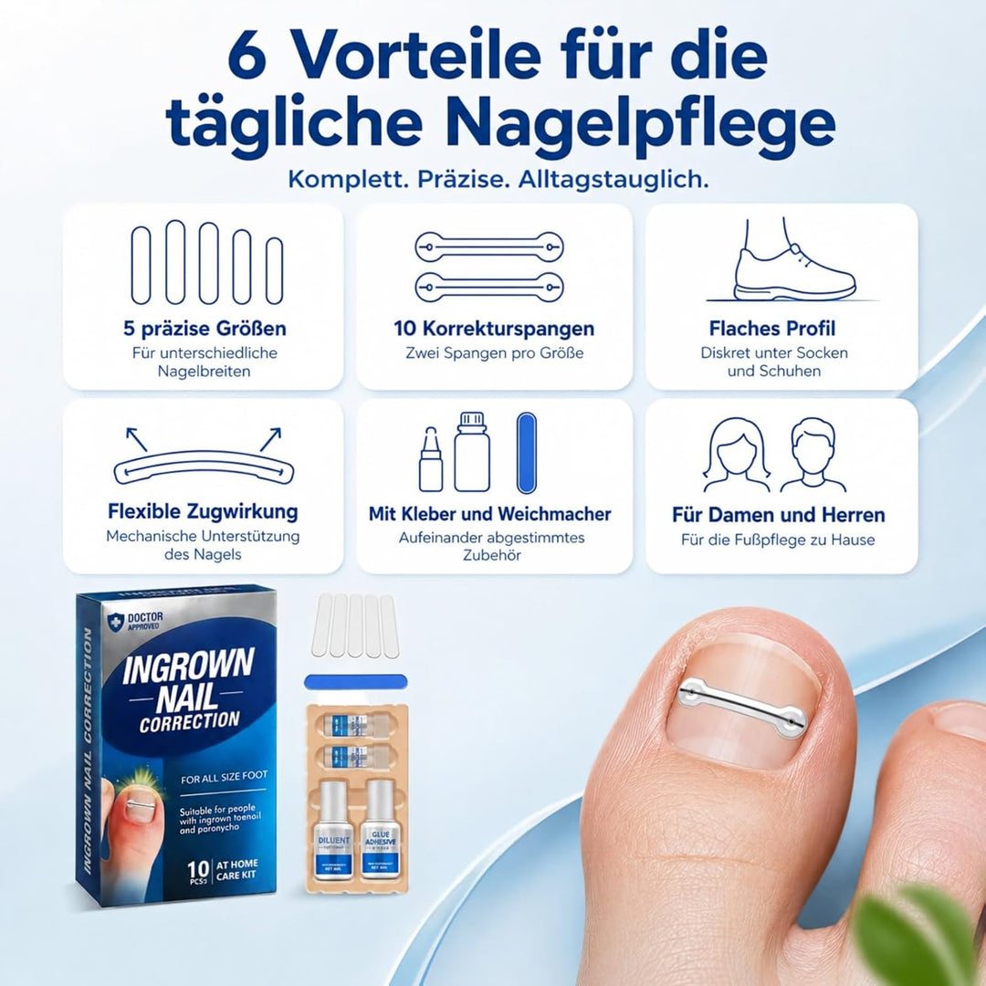 Eingewachsene ZehennäGel Set, Zehennagel Korrektur, 10 StüCk 5 GrössEn | Kleber &amp; Weichmacher, Sanft