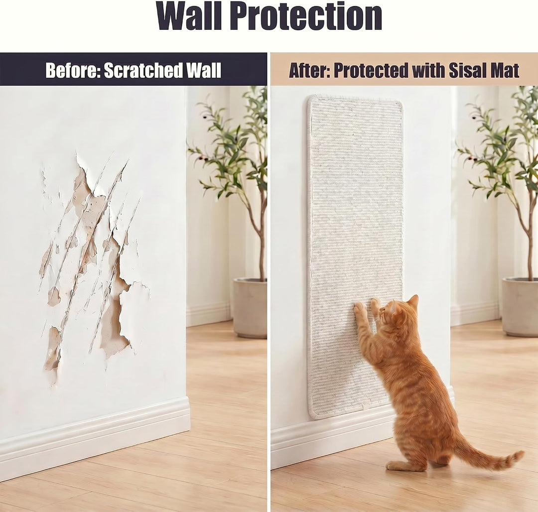 2 Stück Kratzmatte Katze 40x100CM Kratzbretter Natürliche Sisal Kratzmatte Katzenkratzmatte Kratzsch