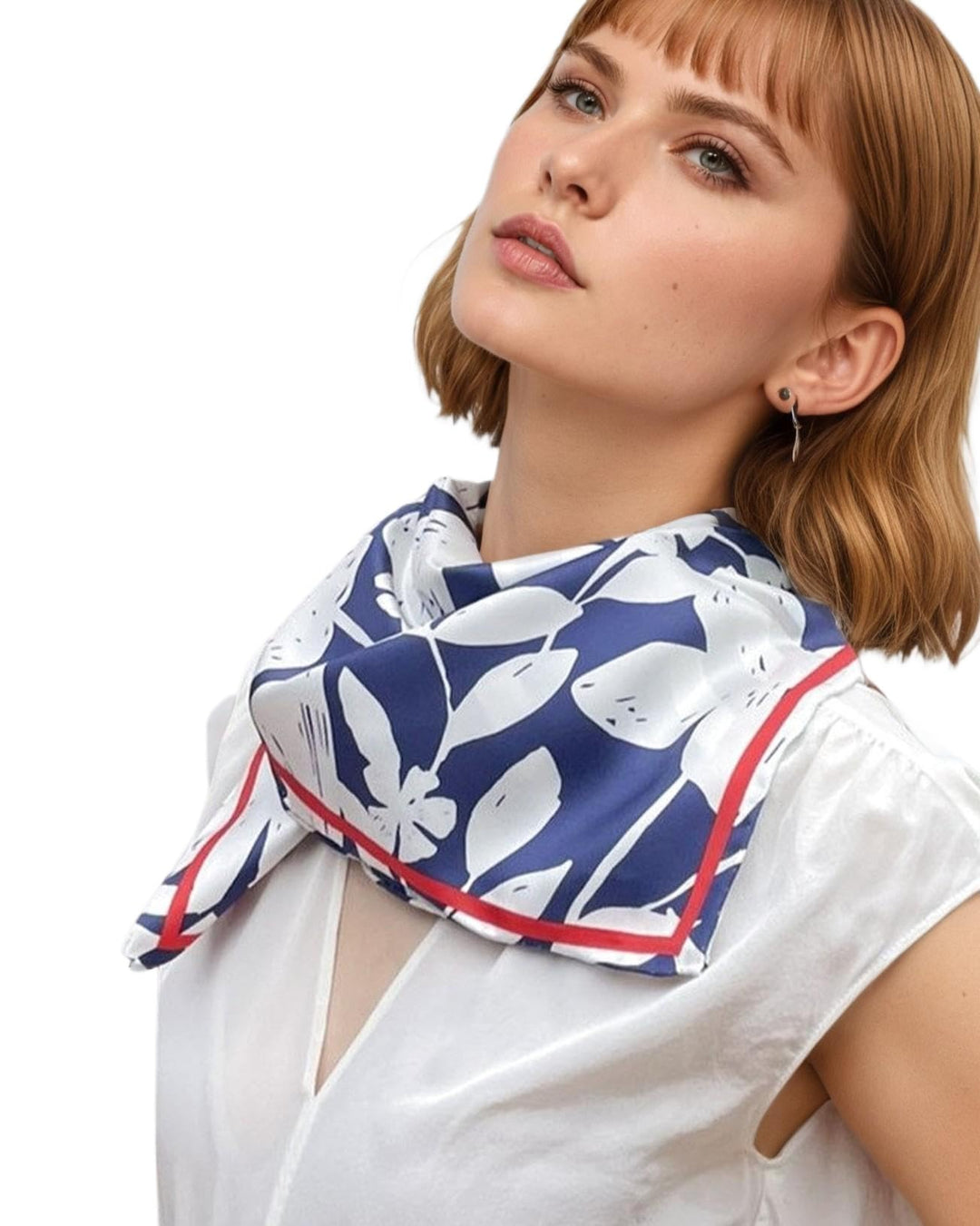 Seidenhalstuch 65x65 cm Unisex Seidentuch, handrollierte Kanten, 100% Seide Halstuch Kopftuch für Da