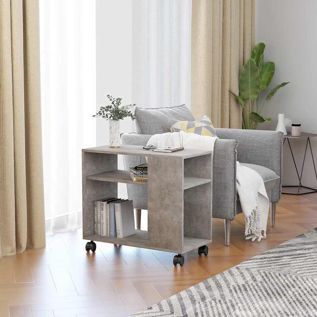 vidaXL Beistelltisch mit 2 Ebenen 4 Rollen Couchtisch Wohnzimmertisch Sofatisch Kaffeetisch Tisch Te