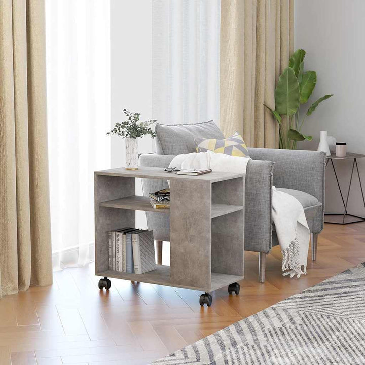 vidaXL Beistelltisch mit 2 Ebenen 4 Rollen Couchtisch Wohnzimmertisch Sofatisch Kaffeetisch Tisch Te