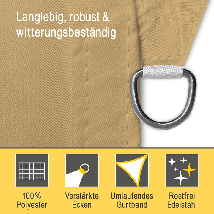 Sol Royal Sonnensegel dreieckig wasserdicht für Terrasse Balkon Garten | 6x4,2x4,2m Sand UV Sonnensc