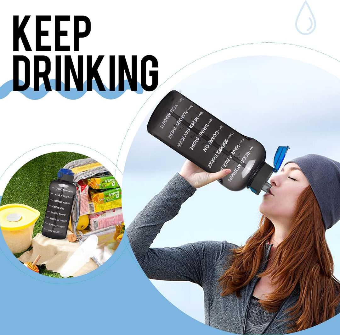 WEMEET Trinkflasche mit Fruchtfilter 2 Liter, [BPA Frei Tritan] Wasserflasche mit Zeitmarkierung, 20
