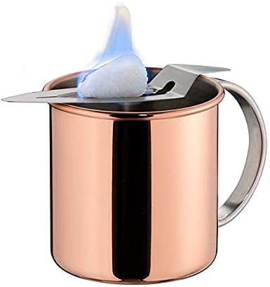 APS Mini Feuerzangenbowle Set, 2 Edelstahl Becher im Kupfer-Look, Punschgefäss, 2 Mini-Feuerzangen,