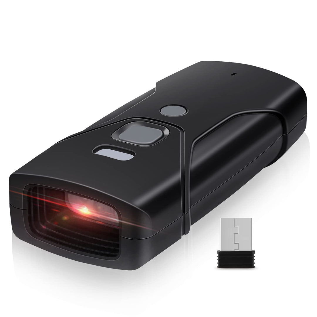 Bluetooth Barcode Scanner, Mini 2D tragbarer kabelloser Barcode-Scanner 3-in-1-Bluetooth- und 2,4-G-