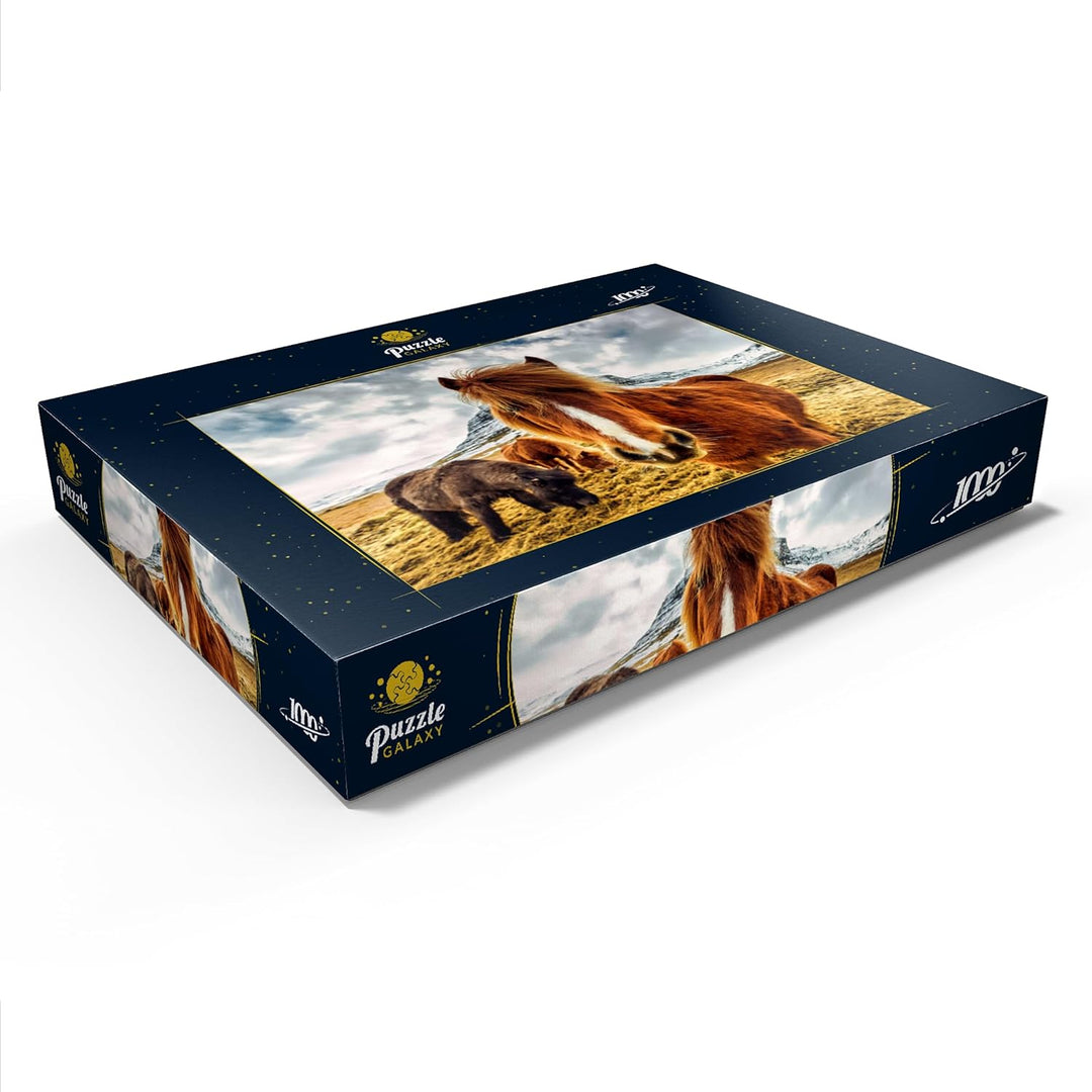 Pferde in den Bergen von Island - Premium 1000 Teile Puzzle - MyPuzzle Sonderkollektion von Puzzle G