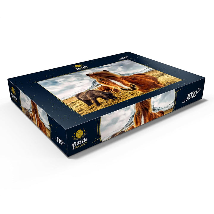 Pferde in den Bergen von Island - Premium 1000 Teile Puzzle - MyPuzzle Sonderkollektion von Puzzle G