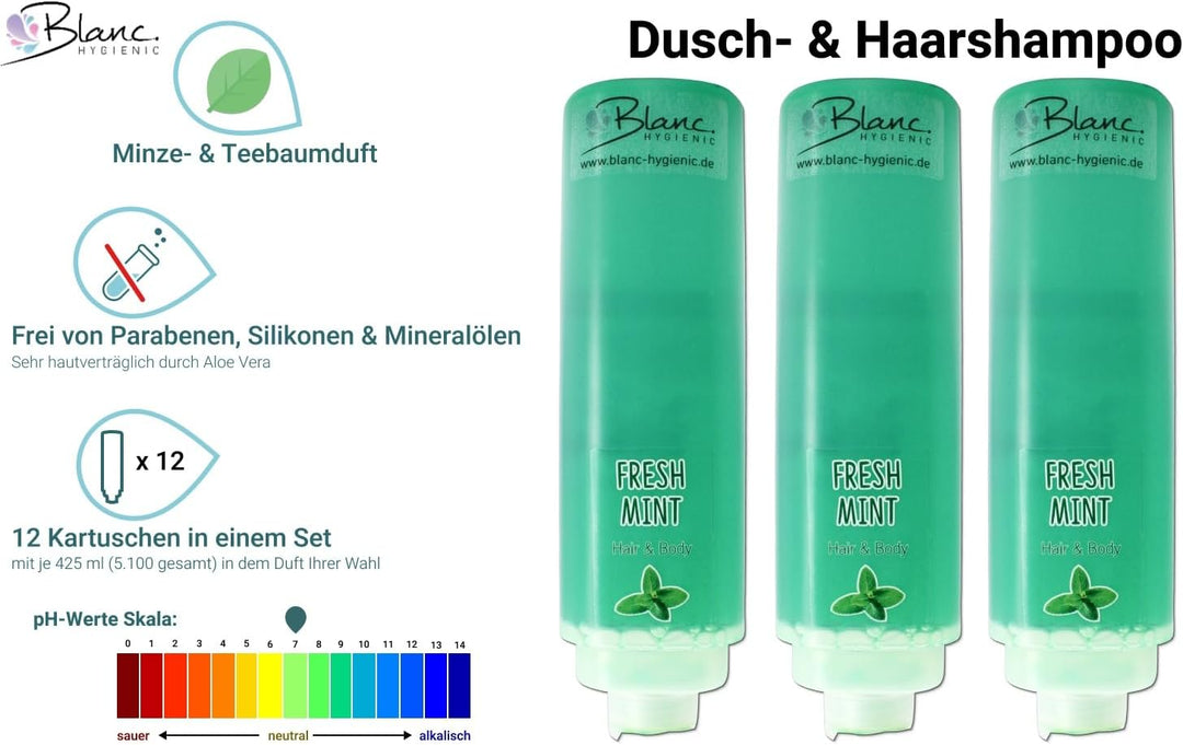 SET: Professionelles Shampoo-Duschgel-Set –12x425 ml–verschied. Düfte+4x Hlterung in verschied. Farb