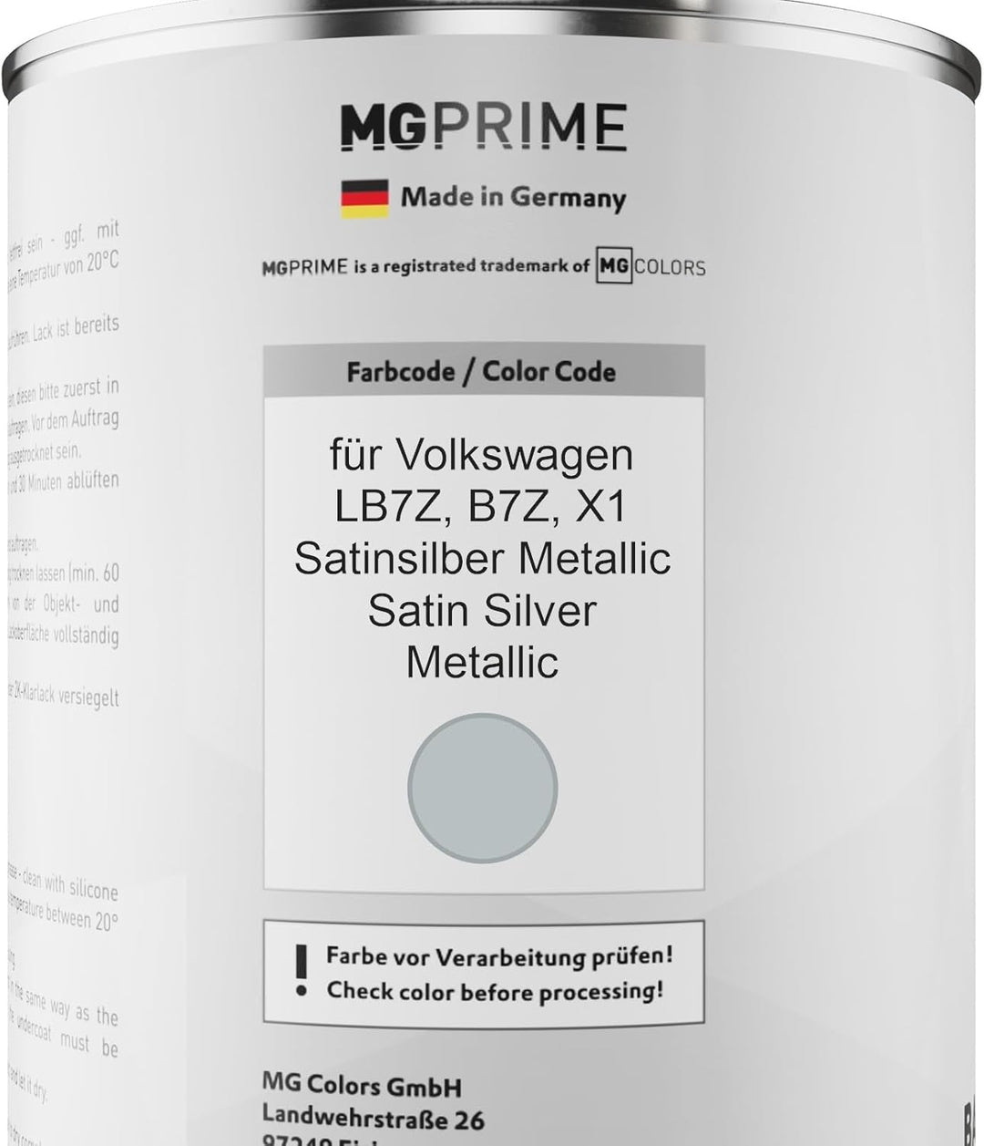 Autolack Dose Set für Volkswagen VW LB7Z / X1 Satinsilber Metallic/Satin Silver Metallic Basislack 2