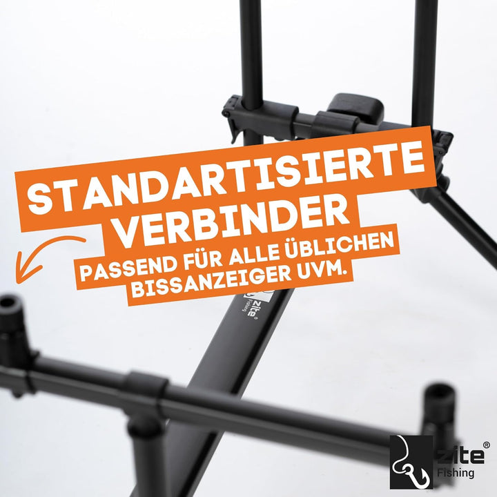 Zite Fishing Rod-Pod Rutenhalter 3 Ruten - Aluminium Rutenständer & Angel-Ständer mit Tasche zum Kar