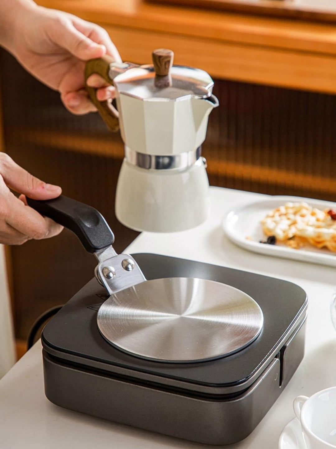 NISPOTDOR Wärme-Induktions-Diffusorplatte, Edelstahl, Wärme-Diffusor, Kochen, Induktion, Adapter, Si