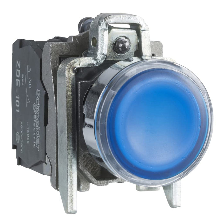 Schneider XB4BW36G5 Leuchtdrucktaster, blau, flach, 1S+1Ö, tastend, LED 110-120V 50/60Hz