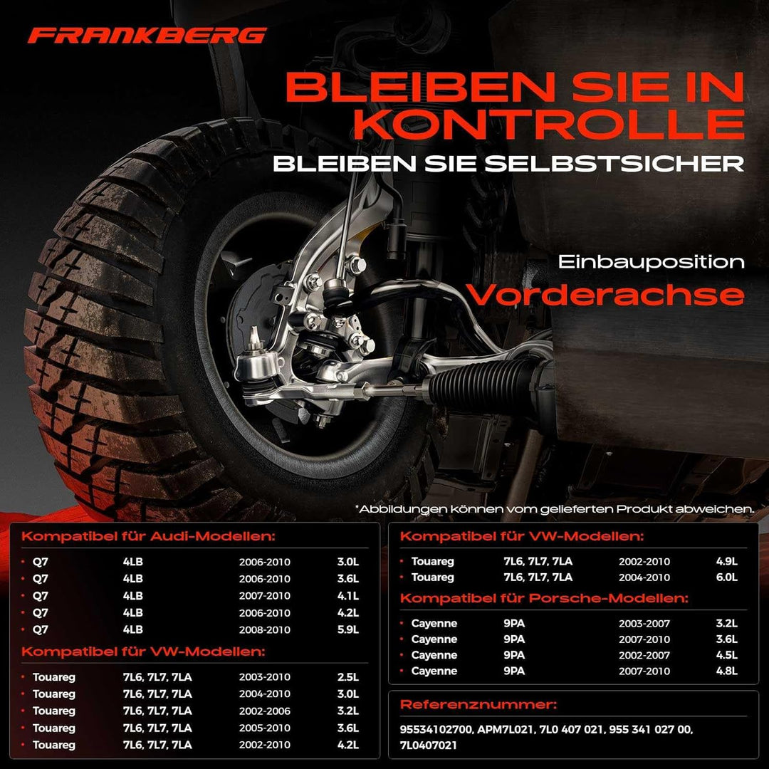 Frankberg Querlenker Vorne Links Rechts Oben Kompatibel mit Q7 4L Cayenne 955 Touareg 7LA 7L6 7L7 20
