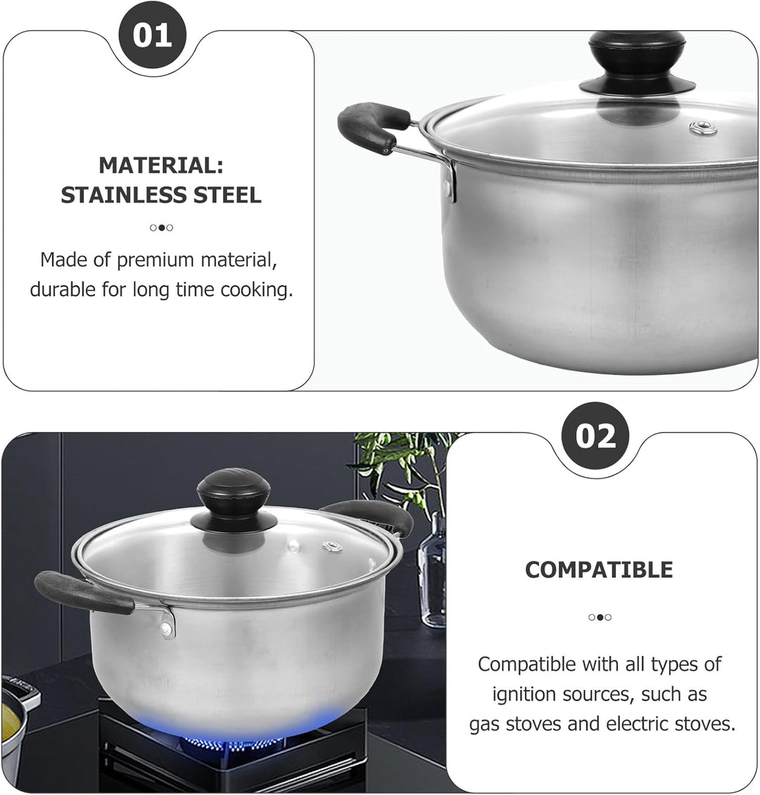 Angoily Kochtopf 18 cm Durchmesser: Kochtopf Milch Suppen Braten Nudeln mit Glasdeckel Antihaft Kass