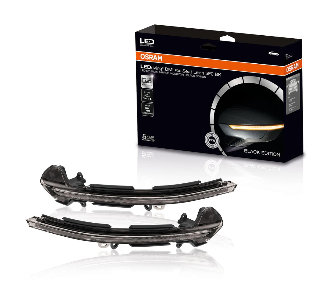 Osram LEDDMI 5F0 BK S LEDriving dynamischer LED Spiegelblinker - Black Edition, Set of 2 Black Editi