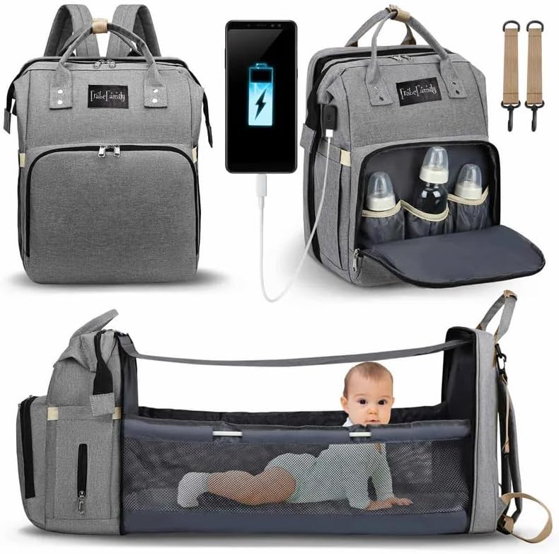 Frabe Family Wickelrucksack, Mama-Rucksack, Wickeltasche, grosser Wickelrucksack, Oxford, multifunkt