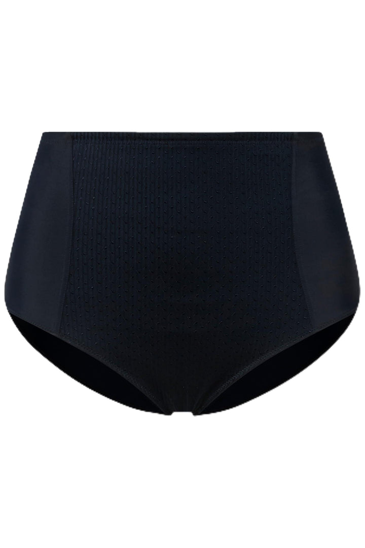 Ulla Popken Damen Miederhose, High Waist, Jacquard-Einsatz Slip 54-56 Nachtblau, 54-56 Nachtblau