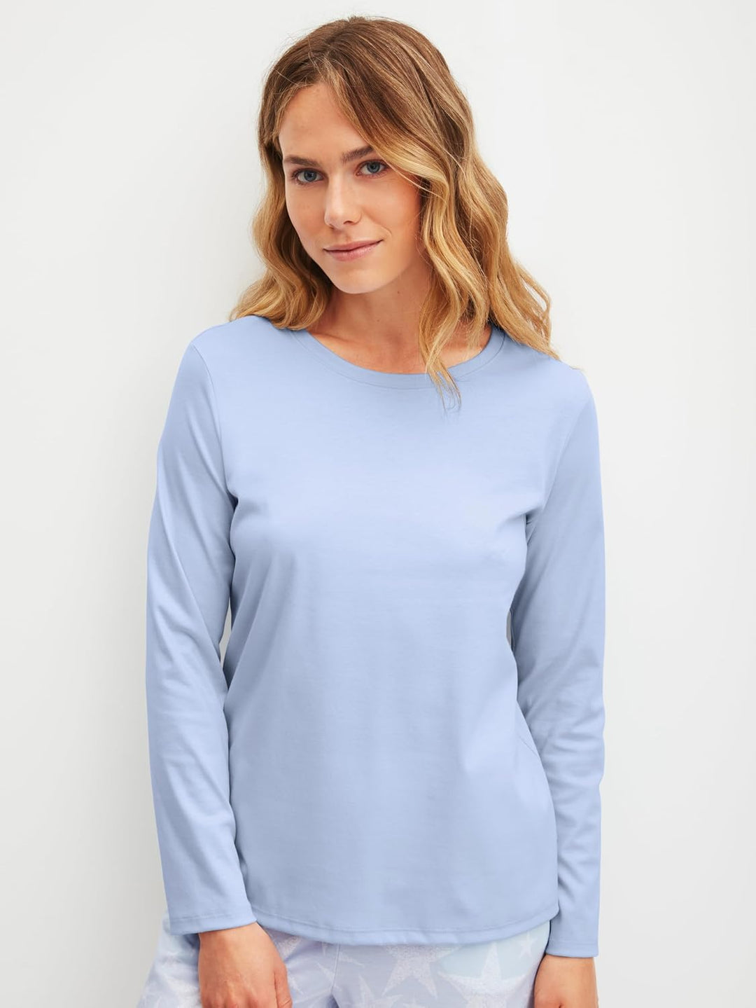 CALIDA Favourites Langarmshirt Damen, V-Neck, aus 100% Supima-Baumwolle | aus Baumwolle, pflegeleich