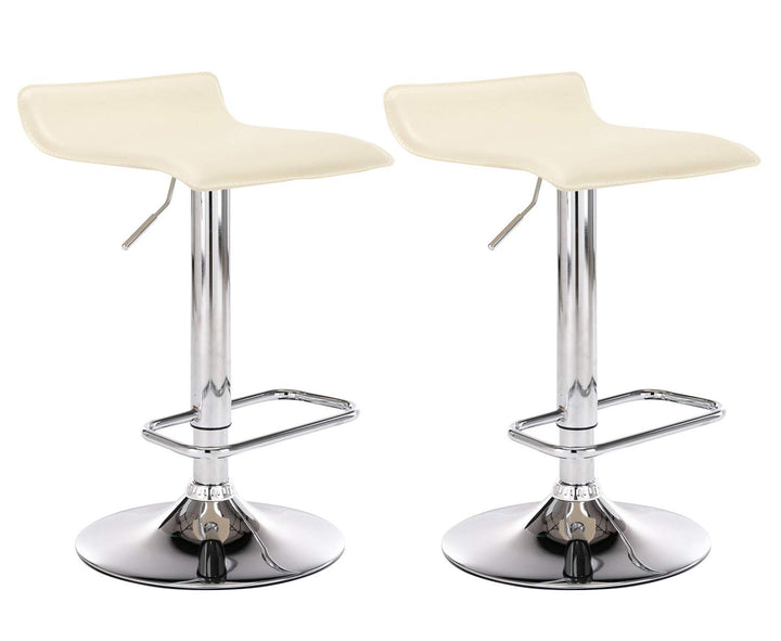 CLP 2er Set Barhocker Dyn Mit Kunstlederbezug I 2 x Höhenverstellbarer Und Drehbarer Tresenhocker Mi