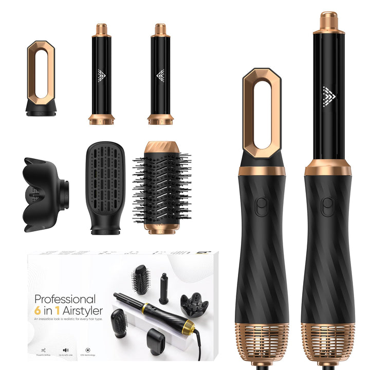 6 In 1 Hair Styler Set Airstyler Haarstyler Mit Rundbürstenföhn Haarstyler Warmluftbürste föhn diffu