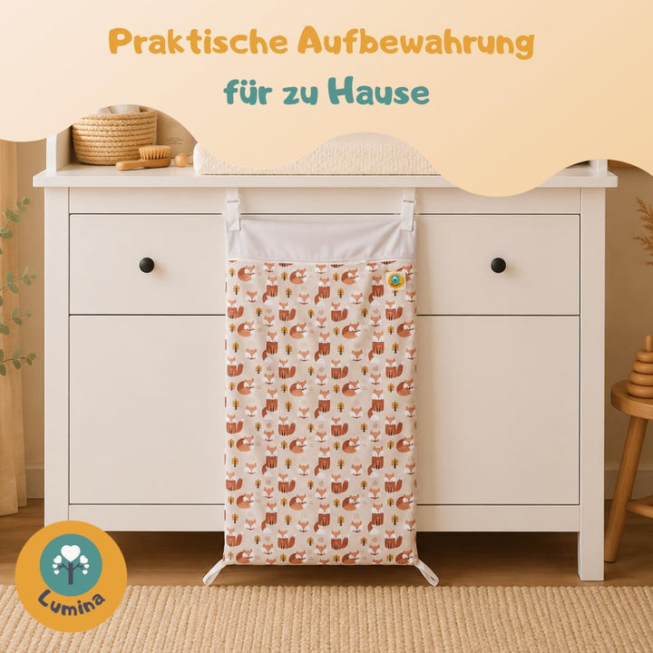 Lumina Wetbag XL – Nassbeutel für Stoffwindeln, Kindergarten &amp; Schwimmsachen – Windeltasche mit 2 Re