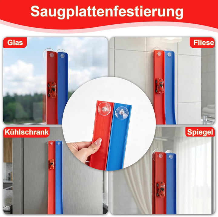 Flexible Autorennbahn Kinder - 5M Autorennbahn Spielzeug aus Silikon mit Saugnapf, 4 Spielzeugautos,