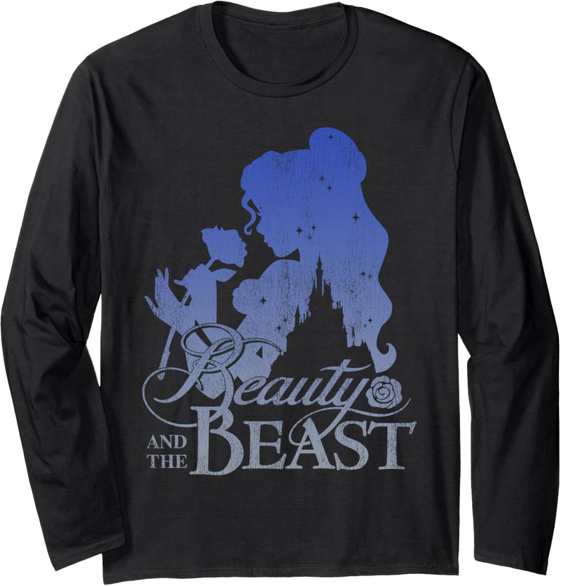 Disney Beauty And The Beast Belle Silhouette Fill Poster Langarmshirt